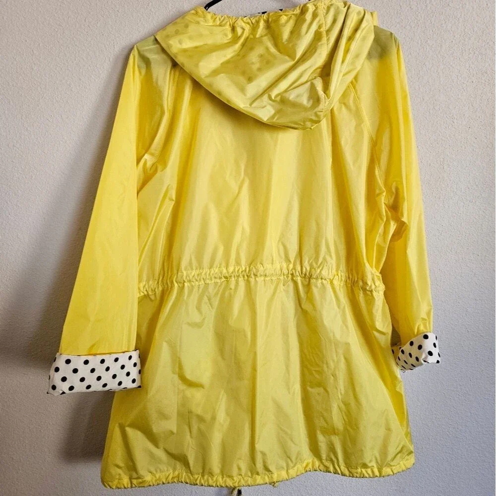 Romanstii Yellow Polka Dot Windbreaker/ Raincoat Size XL
